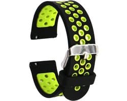 20mm Smart Watch Bands - Quick Release Soft Silicone Watch Band - Silicone Rubber Wristband voor Samsung - Zwart Groen