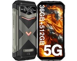 DOOGEE V MAX PLUS 5G Robuuste Smartphone - 36 GB ROM - 512 GB ROM - 22000 mAh 33 W - 6,58 inch IPS 120 Hz - IP68/IP69K Outdoor Telefoon - Dual SIM 5G - 200 MP + 32 MP - Android Smartphone - Nachtzicht, GPS, NFC, Face ID - Grijs