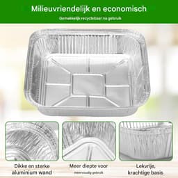 TuseRxln Grilltrays - Aluminiumfolie - Voor Grill, Oven en Airfryer - 30 Stuks - Geschikt voor BBQ en Picknick - Zilver — thumbnail 5