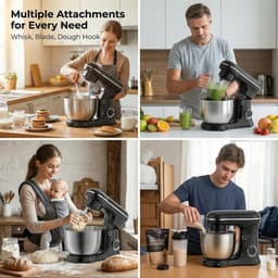 ACEP 60° Draaibare mixer - 5L - 1500W - Zwart - Mixer - Mixer met mengkom - Kitchenaid - Kitchenaid keukenmachine - Keukenmachine - Deegmachine — thumbnail 5