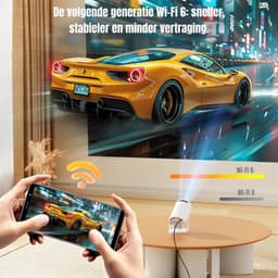 SAVI® Draagbare beamer - Beamer - Projector - Mini Beamer - Wit- 14cm x 8cm x 9cm — thumbnail 3
