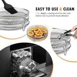 Airfryer Spekrek - Grillrek Accessoires - Dubbel Grillen - Stapelbaar Ontwerp - 3 Rekken — thumbnail 5