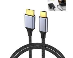 USB C naar Micro B kabel - Data overdracht kabel - Externe schijf aansluiten - 10 Gbps snelheid