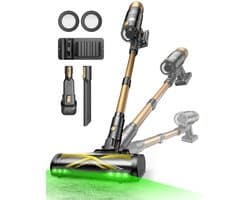 Steelstofzuiger Draadloos - Kruimeldief - Stofzuiger 50kPa zuigkracht - Zonder zak op accu - CleanDetect