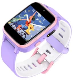West Watch Kinder Smartwatch WERKT ZONDER APP Cloud (6-10 jaar) - Spelletjes- Stappenteller- Camera - Model River - Paars/Roze — thumbnail 3