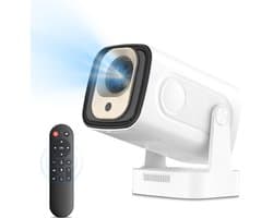 XGODY Gimbal 5 Pro Mini Beamer 2025 Editie - Smart Projector met 4K ondersteuning - Geschikt voor IOS en Android - WiFi 6 & Bluetooth 5.4 - Android 11.0 - Draagbaar - Thuisbioscoop - Wit