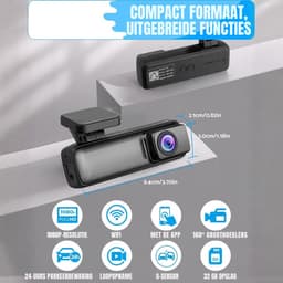 Quvo® Dashcam voor Auto Voor en Achter - Dashcam - Zwart - 14cm x 6cm x 13cm — thumbnail 2