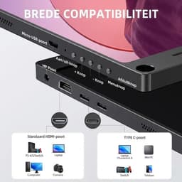 SNJY® Portable Monitor - Draagbare Monitor - Draagbaar Scherm - 15,6 Inch - 1920x1080 Full HD - Zwart — thumbnail 3