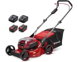 Einhell Accu Grasmaaier GC-CM 36/42 Li BL Kit - Power X-Change - 36 V/Li-ion - Maaibreedte: 42 cm - Aanbevolen gazonoppervlakte: tot 400 m² - 50 L opvangzak - Maaihoogte: 25-75 mm - Incl. 2x43.0 Ah accu en 2 opladers