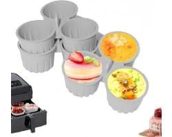 Cakevorm - Siliconen cupcakevormpjes - Vormpjes - Hittebestendige Muffinvormpjes - voor Airfryer en Oven - Vaatwasserbestendig - Set van 2 Grijs