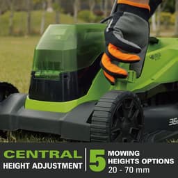 Accu Grasmaaier - Snoerloze Maaier - Gazon Onderhoud - Dubbele Accu Kracht - 36cm Maaibreedte - Groen Zwart Grijs — thumbnail 5