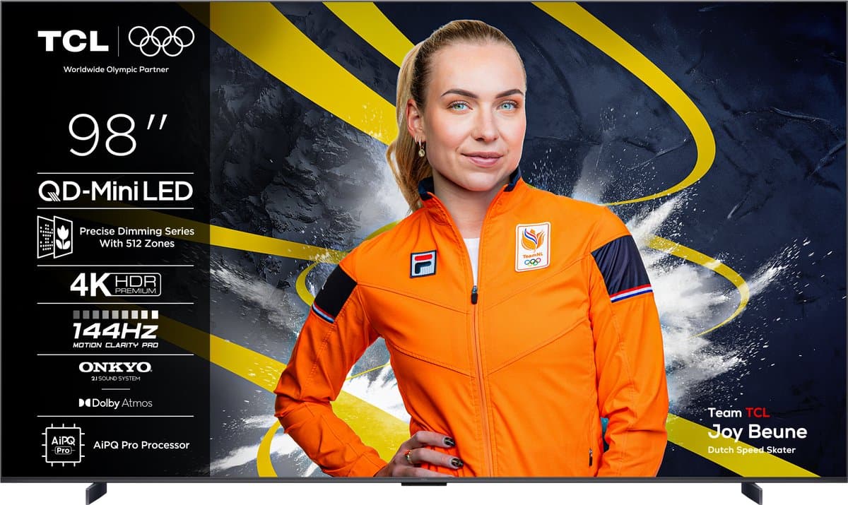 TCL 98Q6C TV 98" 4K QD-MiniLED Smart 144Hz (2025) — afbeelding 1