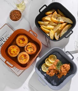 Opvouwbare vierkante Airfryer siliconen mal 17,5 cm — thumbnail 4