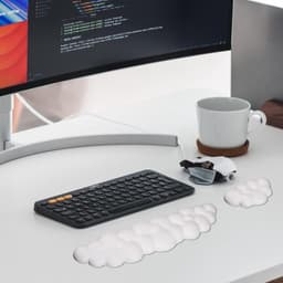 Cloud Keyboard Wrist Rest, 2-delige set: polssteun voor toetsenbord, muis en pols, ergonomische handsteun/polskussen van traagschuim voor toetsenbord, geschikt voor thuisgebruik, pc, gaming, laptop en kantoor (wit) — thumbnail 4