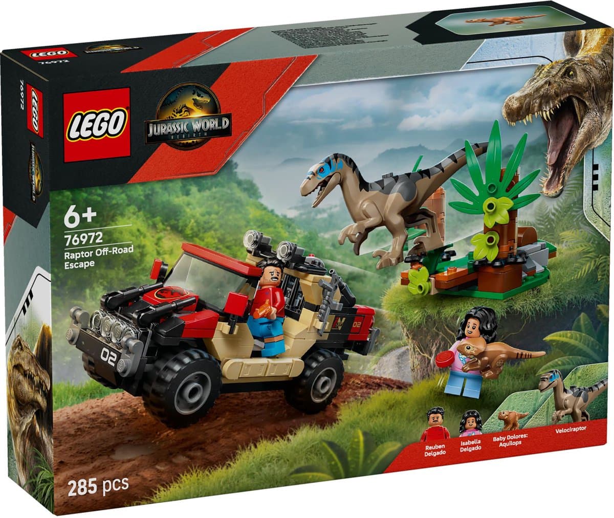 LEGO Jurassic World - Offroad raptorontsnapping Constructiespeelgoed — afbeelding 1