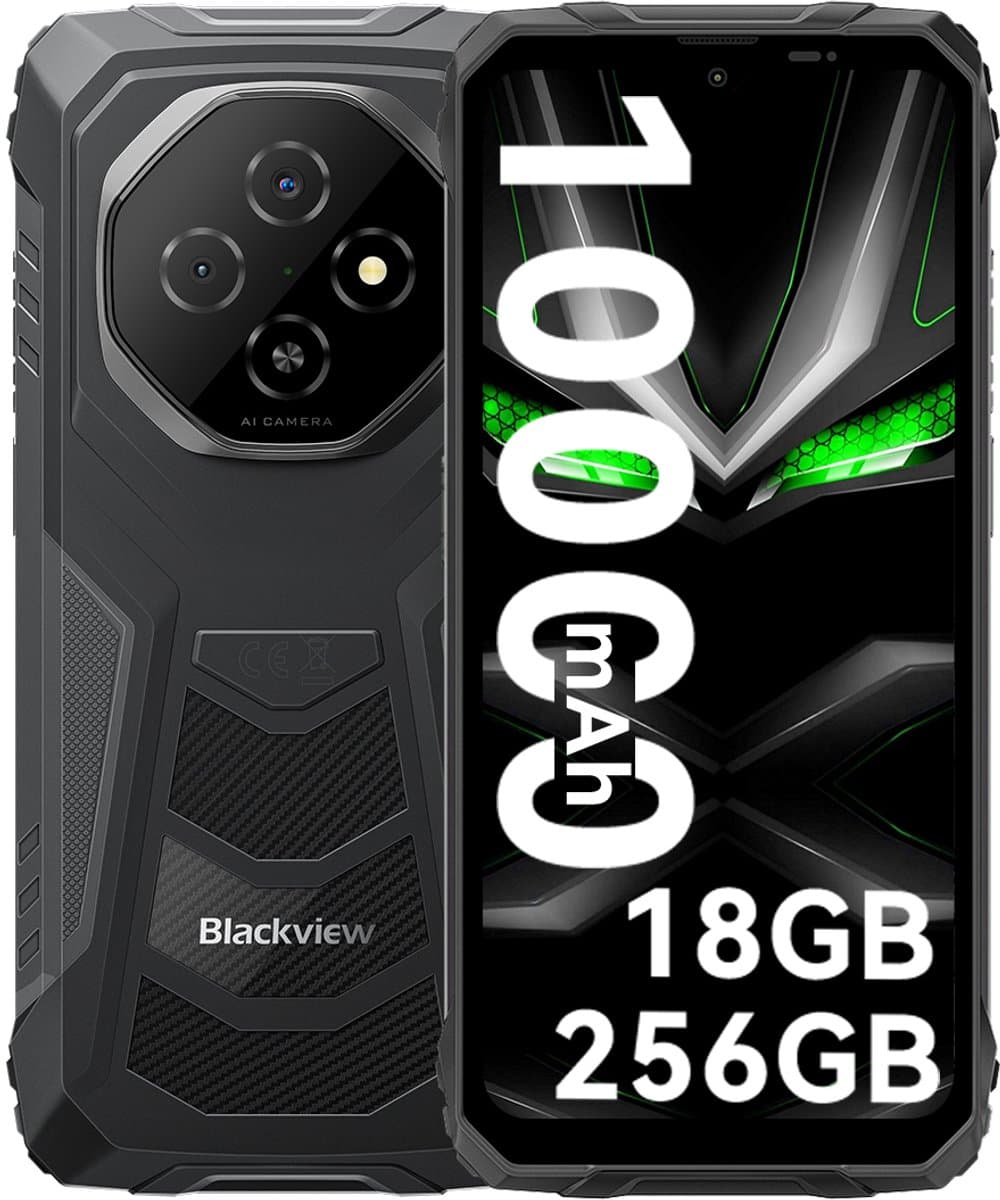 Blackview FORT 1 - Robuuste Smartphone - 18 GB RAM - 256 GB ROM - 6,56 inch - 10000 mAh - Robuuste telefoon - Android 15 - GPS - Zwart — afbeelding 1