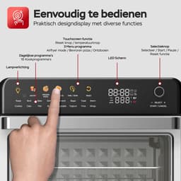 TurboTronic AFO330 AirChef Pro – Airfryer Oven – 34L – 19 Programma’s – 40°C tot 230°C – Heteluchtoven – 2100W – RVS – Multi Smart Oven - Zilver — thumbnail 8