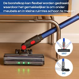 Ivormentico Steelstofzuiger Draadloos - 40000Pa - 450W - 50 Minuten - Groen LED - Upgradede Bodemborstel - Afneembare Batterij — thumbnail 5