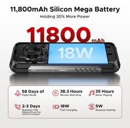DOOGEE Blade 20 Pro - Robuuste Smartphone - Robuuste Telefoon - 24GB RAM + 256GB ROM（2TB/TF) - 11800mAh/18W - 6.6 Inth HD+ IPS+90Hz - 125dB Luidsprekers - Nachtzichtcamera - Face ID - Triple card slot - Zilver — thumbnail 8