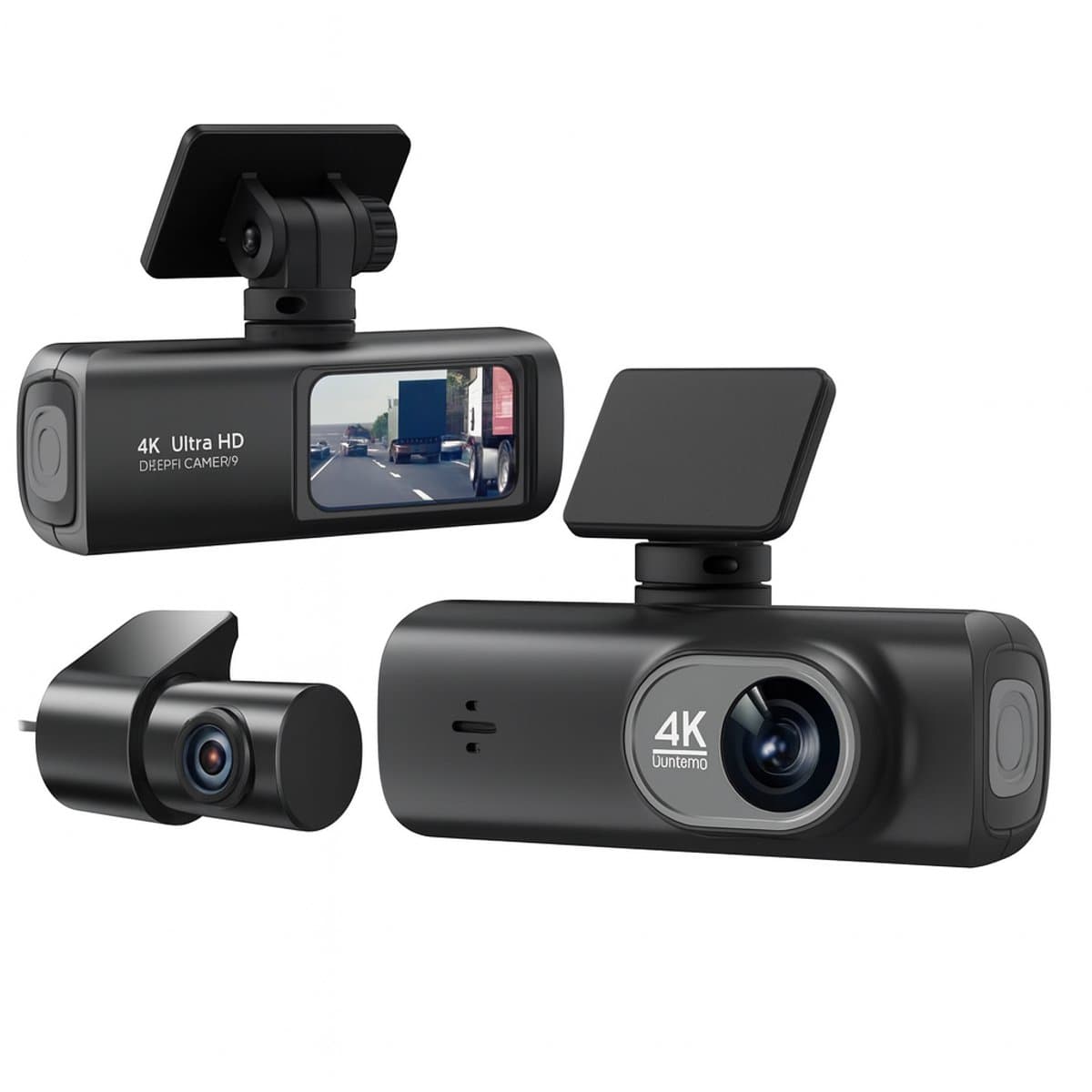 4K Dashcam Auto Voor en Achter – Dashcam – Videorecorder – Auto Camera – Met Wifi, GPS & 1.47” Scherm – GPS – Nachtzicht, Parkeermodus, G-sensor & Loop Recording – Mini DVR Autocamera met USB-C – SD-kaart – Zwart — afbeelding 1