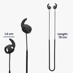 kwmobile Strap Compatible with Samsung Galaxy Buds 3 Pro - Silicone Cord Holder for Wireless Earphones - Black — thumbnail 4
