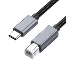 USB-C (Type-C) naar USB-B Kabel - Adapter voor Printer, MIDI Keyboard en Scanner - printer kabel - 30 CM - geschikt voor o.a. telefoon en laptop - zwart
