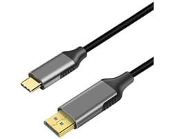 USB-C naar DisplayPort Kabel - 4K 60Hz - Type-C naar DP Male to Male adapter - voor MacBook, Laptop en Monitor - 1,8 meter - zwart