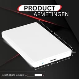 CLGP® Harde Schijf Extern - Draagbare - 1TB Opslag - Wit — thumbnail 5