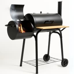 Cheqo® Rookoven met Barbecue - Rook Oven - BBQ Smoker Barbecue 2-in-1 - Verrijdbare BBQ - Houtskool & Rookoven - Met Wielen — thumbnail 1