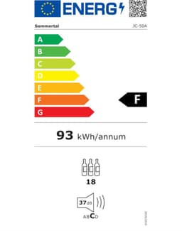 Sommertal koelkast Stille drankkoelkast met led, touchscreen en slot Kleine flessenkoelkast zwart [Energieklasse F] — thumbnail 2