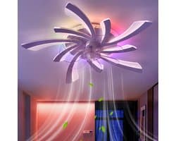 LuxiLamps - 5 Vleugel Ventilator Lamp - Dimbaar Met Afstandsbediening - RGB 12 Kleuren - Plafondventilator Met LED - Smart Life App - Woonkamerlamp - Moderne lamp - Plafonniere — afbeelding 1