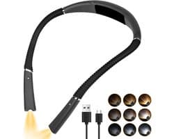 Leeslamp, nekleeslamp, leeslamp voor het slapengaan, oplaadbare leeslamp, 3 kleuren en 6 helderheidsniveaus (grijs)