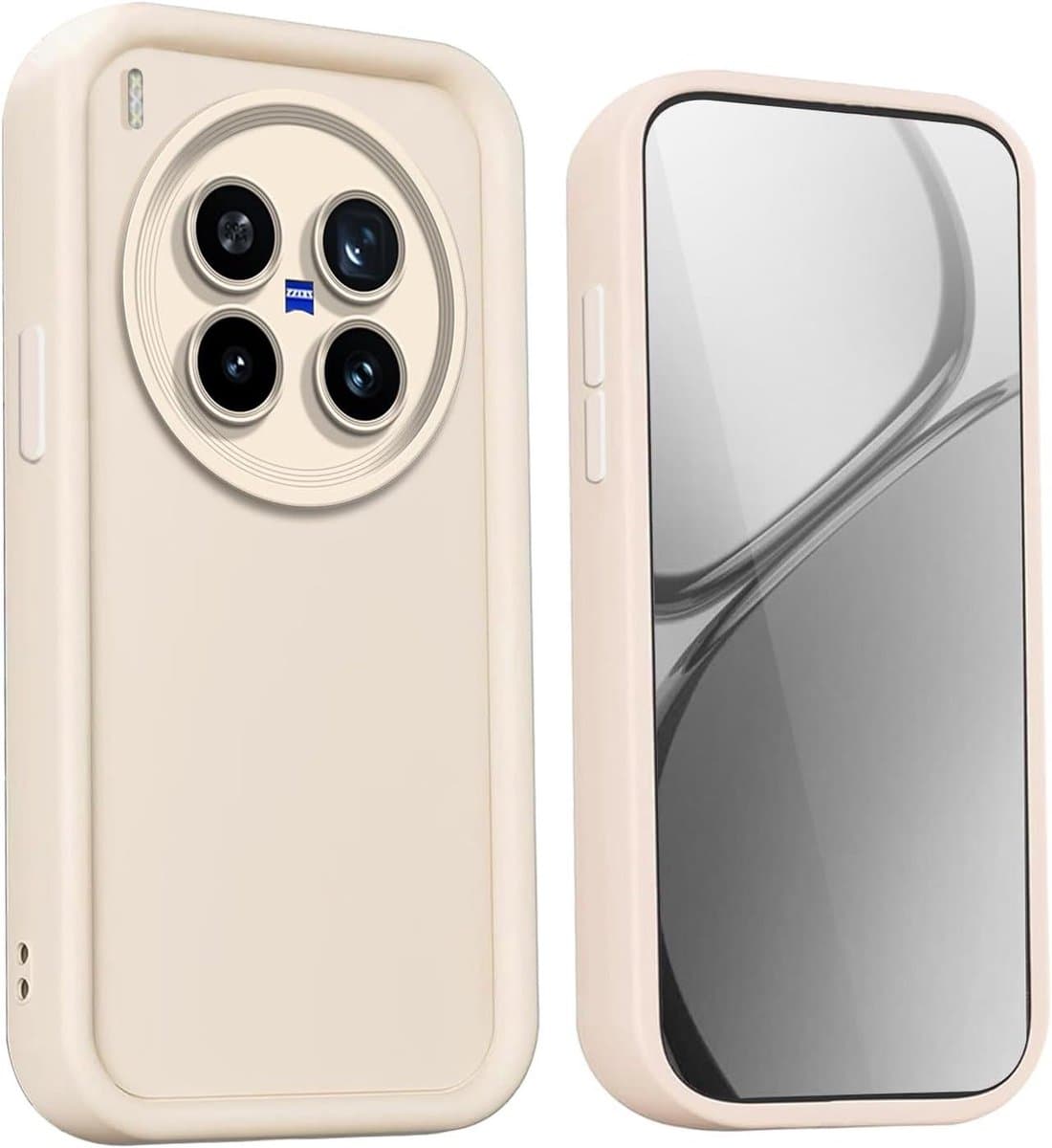 Allecto Plus - Siliconen schokbestendige hoes met opstaande randen voor VIVO X200 Pro - Wit.beschermhoes, telefoonhoes. — afbeelding 1