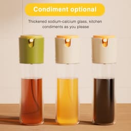 Daity glazen oliesprayfles300 ml - 2-in-1 keukenoliedispenser - heldere oliesprayfles voor keuken - airfryer - grill - bakken en koken ( 2-pack，wit en groen) — thumbnail 4