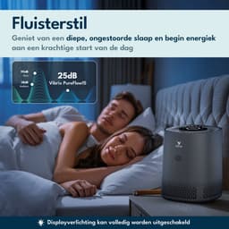 Vibrix PureFlow15 Pro Luchtreiniger / Air Purifier – EPA H14 + koolstoffilter – 100 m³/u – Voor kamers tot 15 m² – Ionisator – App-bediening – Zeer stil met slaapstand – Luchtkwaliteitindicator — thumbnail 5