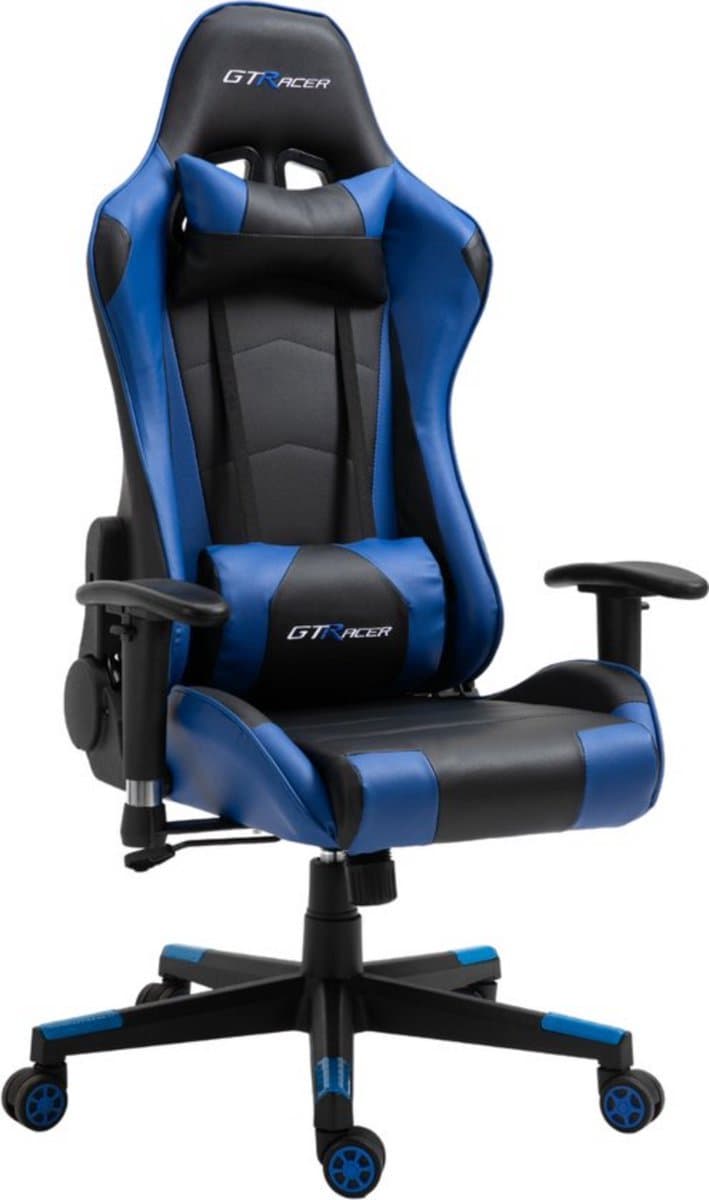 GTRacer Pro - Game Stoel - Gaming Stoel - Ergonomische Bureaustoel - Gamestoel - Verstelbaar - Gaming Chair - Zwart / Blauw — afbeelding 1