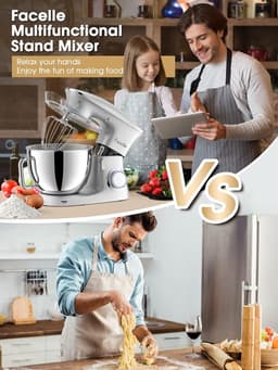 RFWR® Krachtige 8,5 L Deegmachine met 6+1 Snelheden en Multifunctionele Accessoires — thumbnail 4