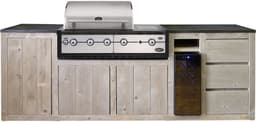 Outside Meubelen | Buitenkeuken - Malang | Boretti Ligorio Top BBQ | Wijnkoeler | Natuursteen blad | Steigerhout | Tuinmeubelen — thumbnail 1