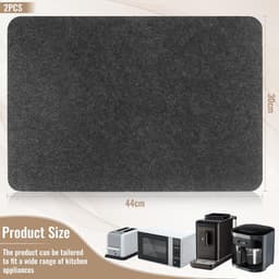 4x Air Fryer Mat 44x30cm - Hittebestendige matte - Hitte-Isolerende Placemats - Beschermmat - Hittebestendige en Vuurvaste Keukenmat voor Apparaat - Waterdicht en Antislip - Keuken Accessoire - Geschikt voor Airfryer Koffiezetapparaat Keukenblad — thumbnail 5