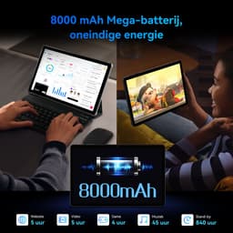 KINGRID T90 Tablet - 11 inch - 24GB RAM+128GB ROM - 8000mAh - Android 16 - Gaming Tablet - Met Toetsenbord - Hoes - Stylus - Muis - Gemini AI - Widevine L1 - GPS - Grijs — thumbnail 3
