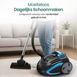 Emerio Stofzuiger met Zak - 2,5 Liter - HEPA10 Filter - Snoerlengte 5m - 800W - VE-112682.8 - Vacuum Cleaner Zwart / Blauw — thumbnail 3