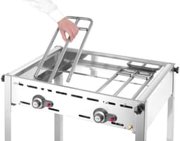 HENDI Green Fire barbecue – 2 branders – geëmailleerde gietijzeren bakplaat – 11,6 kW – 740x615x825 mm — thumbnail 3
