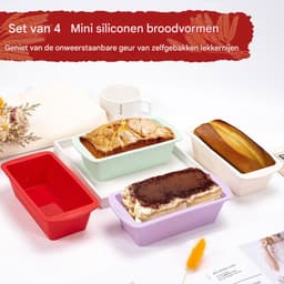 EXCITAT Bakvormen - Bakvormen siliconen - bakvormen set - Broodvormen voor brood, cake en toast - Geschikt voor de airfryer - Set van 4 — thumbnail 7