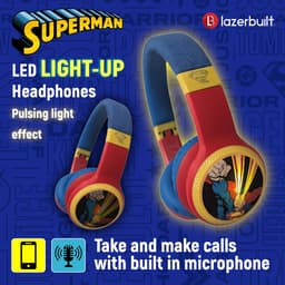 Superman - Led Light Up design - junior bluetooth hoofdtelefoon — thumbnail 2