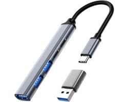 USB C 3.0 Hub, 5-in-1 ultradun dockingstation 65W PD-voeding voor draagbare mini-USB-splitter Datacenter met USB C naar A-adapter Geschikt voor MacBook Pro/Air, iPad Pro, laptops en meer Type-C-apparaten