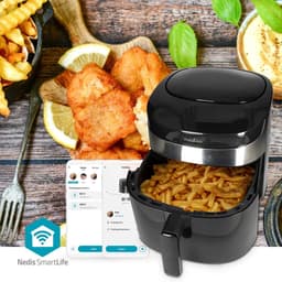 Nedis SmartLife Airfryer XXL - Wi-Fi - 7,2 l - 8 Programma's - Digitale Heteluchtfriteuse - Met App - Zwart — thumbnail 6