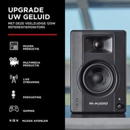 M-Audio BX3 PAIR BT- 3,5” 120W Bluetooth Studiomonitoren PC Luidsprekers voor muziekproductie, gaming, podcasting en meer,Zwart — thumbnail 3