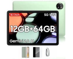 Blackview Tablet - Tab 20 WiFi Tablet - Met Hoes, Screenprotector - Android 15 - 12GB RAM + 64GB ROM(2TB Externe) - 10 inch HD Scherm - 6000mAh - Bluetooth 5G WiFi - Groen