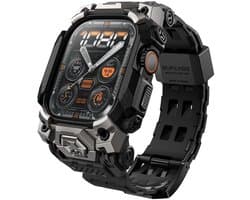 SUPCASE Unicorn Beetle Ore - Hoesje en Bandje Geschikt voor Apple Watch Ultra / Ultra 2 - Bumper Case met Ingebouwde Strap - Zwart