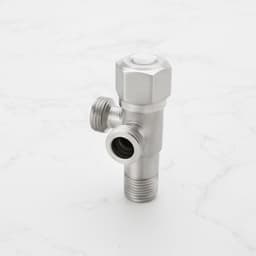 JGS Premium - Dubbele hoekventielen van roestvrij staal - Set van 2 - Voor wasmachine en boiler - Zilverkleurig - Installatie van 1 inlaat en 2 uitgangen — thumbnail 4